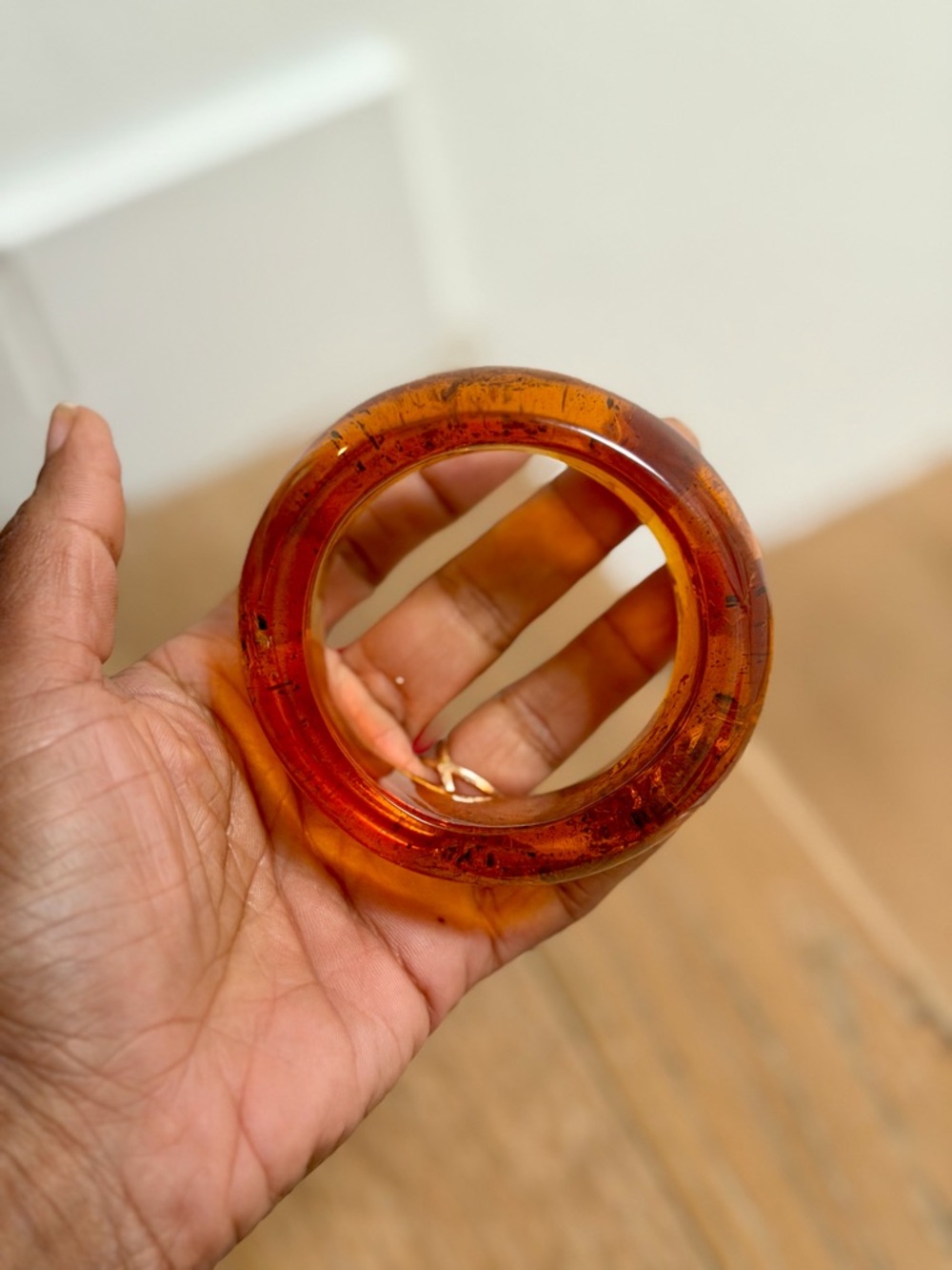 Amber Resin Bangle Bracelet